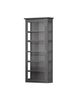 Lindebjerg Design Væghængt Vitrineskab N4, dark oak fra Outlet