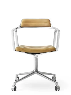 Vipp 452 Swivel Chair m/hjul, camel læder fra Clearance