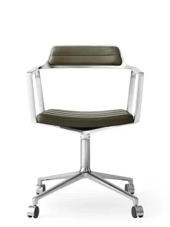 Vipp 452 Swivel Chair m/hjul, camel læder fra Clearance