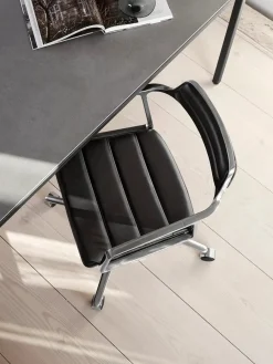 Vipp 452 Swivel Chair m/hjul, camel læder fra Clearance