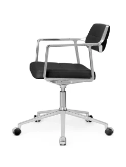 Vipp 453 Swivel+ Chair m/hjul, sort læder fra Discount