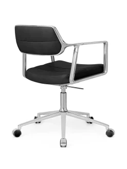 Vipp 453 Swivel+ Chair m/hjul, sort læder fra Discount