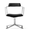 Vipp 452 Swivel Chair m/hjul, sort læder fra Best
