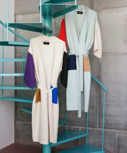 HAY Waffle Badekåbe, off-white multi fra Outlet