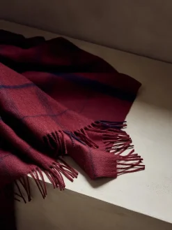 Silkeborg Uldspinderi Warp & Weft Plaid, beetroot/midnight fra Online