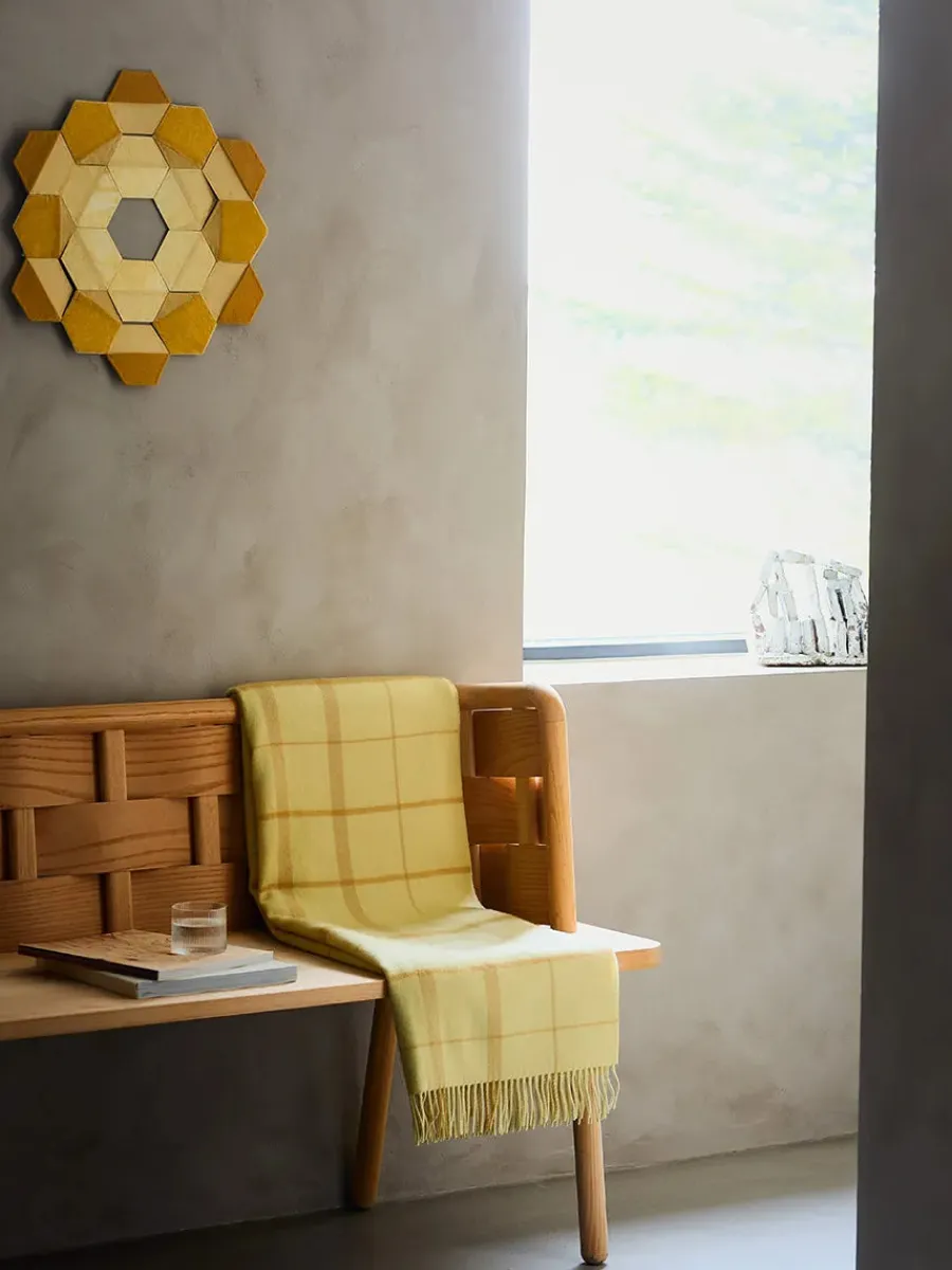 Silkeborg Uldspinderi Warp & Weft Plaid, chamomile/mustard fra Online
