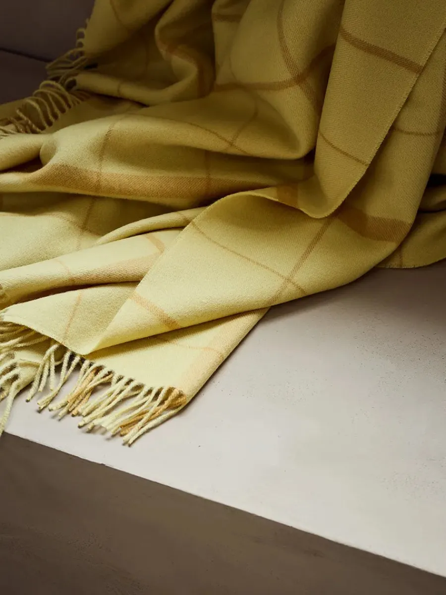 Silkeborg Uldspinderi Warp & Weft Plaid, chamomile/mustard fra Online
