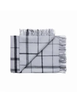 Silkeborg Uldspinderi Warp & Weft Plaid, concrete/midnight fra Outlet