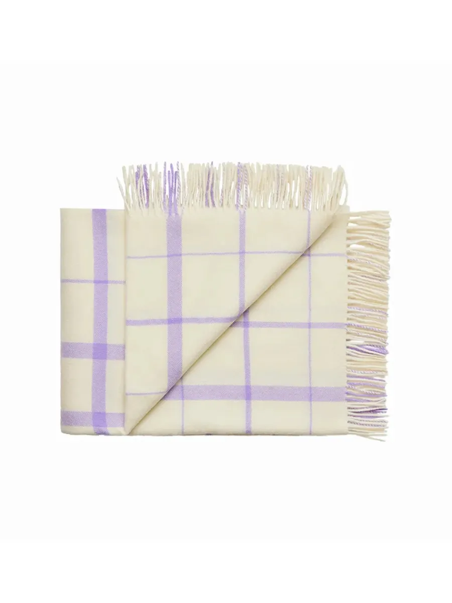 Silkeborg Uldspinderi Warp & Weft Plaid, concrete/midnight fra Outlet