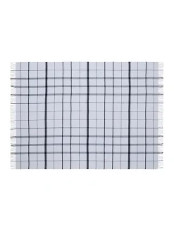 Silkeborg Uldspinderi Warp & Weft Plaid, concrete/midnight fra Outlet