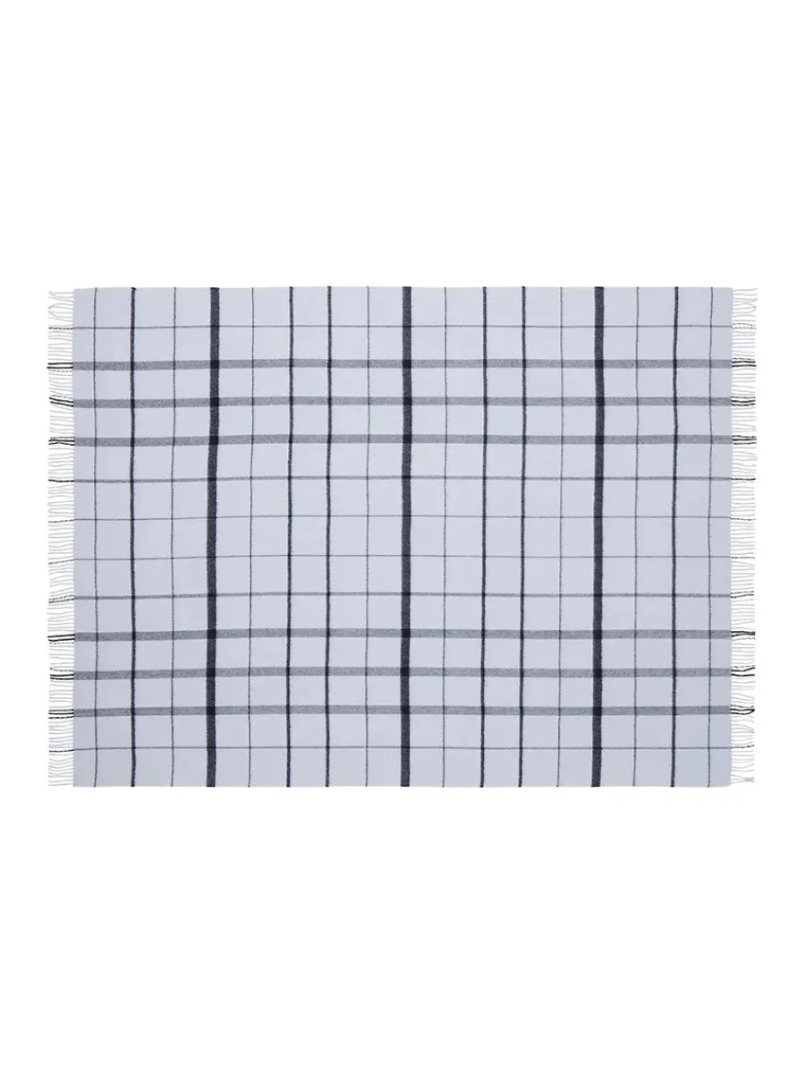 Silkeborg Uldspinderi Warp & Weft Plaid, concrete/midnight fra Outlet