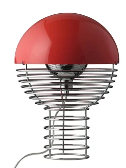 Verpan Wire Bordlampe Ø30, rød af Verner Panton Best